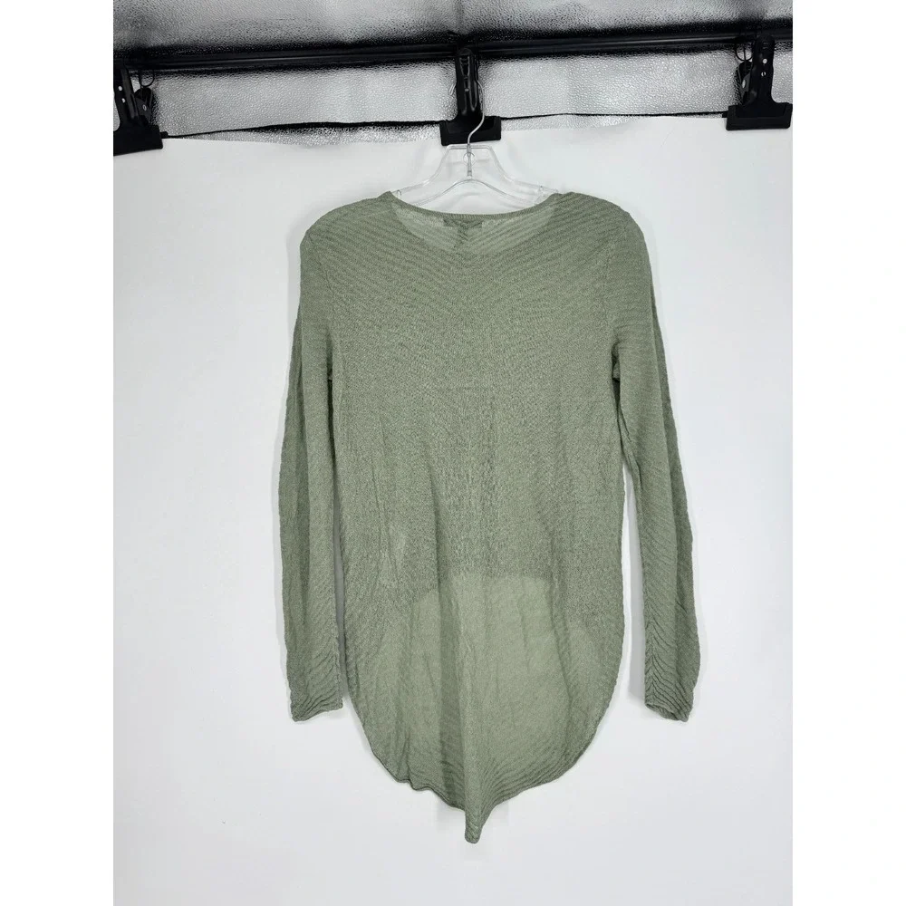 Eileen Fisher Sweater Womens Size XS Knit Hemp Crew Neck Long Sleeve Hi High Low